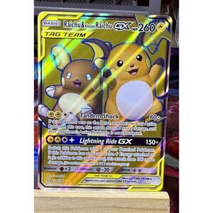 Raichu & Alolan Raichu GX (Full Art) Unified Minds Tag Team-Pokemon TCG 220/236